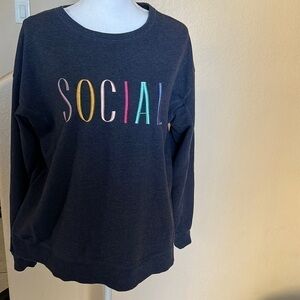 Wild fox social side slit sweatshirt